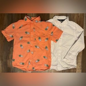 Urban Pipeline Oshkosh Boys Button Up Shirt Plaid Size 10 Medium White Lot Of 2